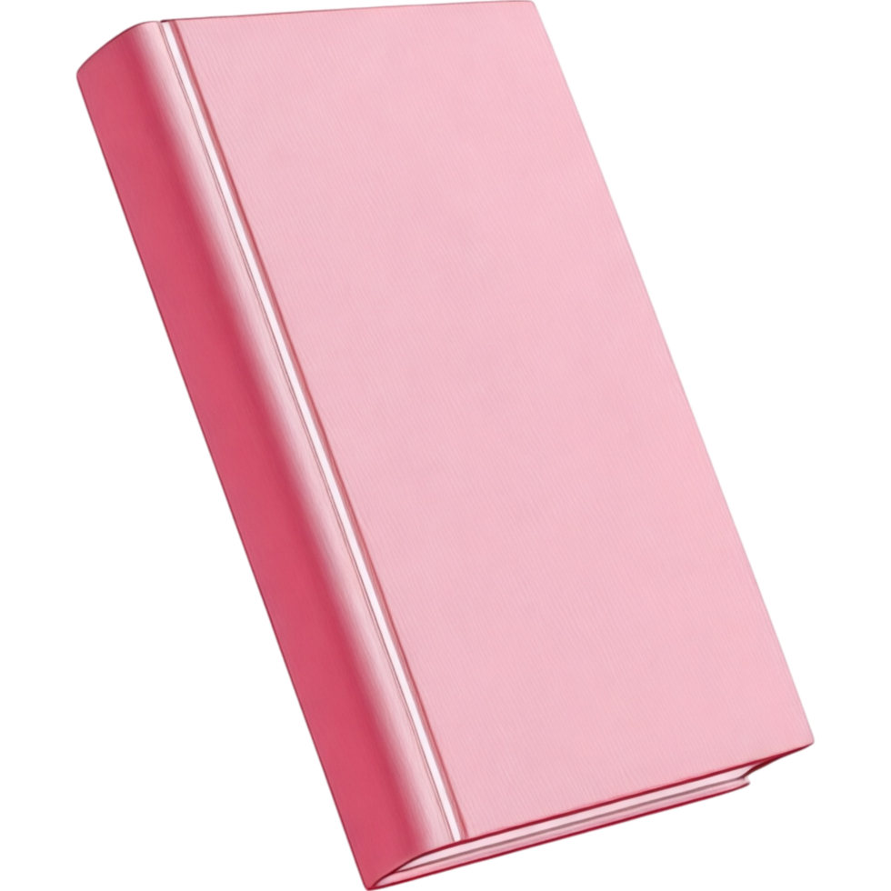 Pink Notebook with Smooth Cover and Angled Perspective png
