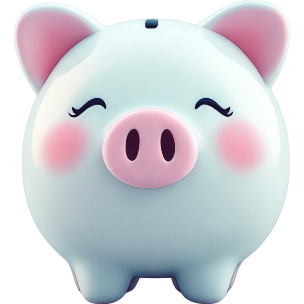 Light Green Piggy Bank with Happy Expression and Rounded Features png