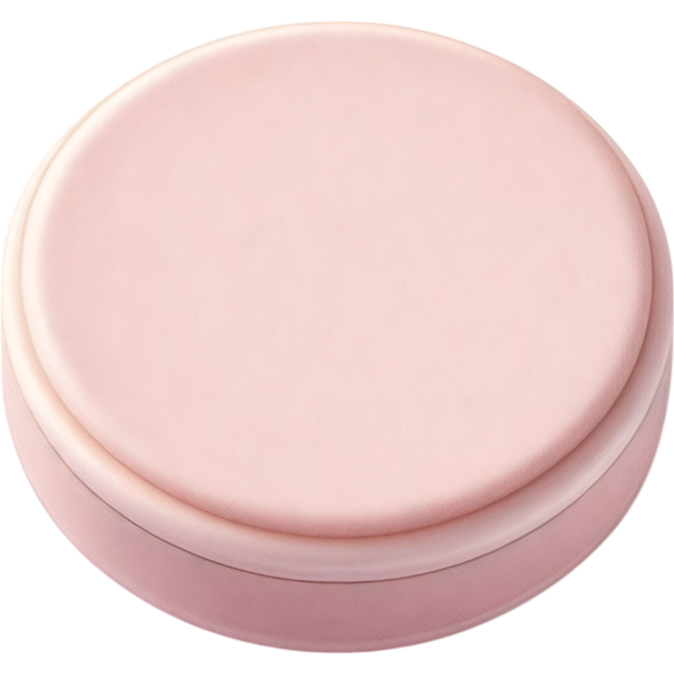 Pale Pink Round Compact or Container with Smooth Surface png