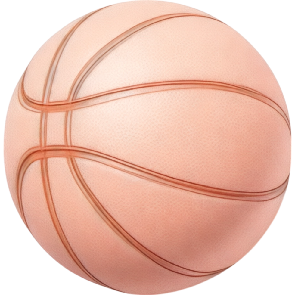 Peach Colored Basketball with Subtle Texture and Orange Highlights png