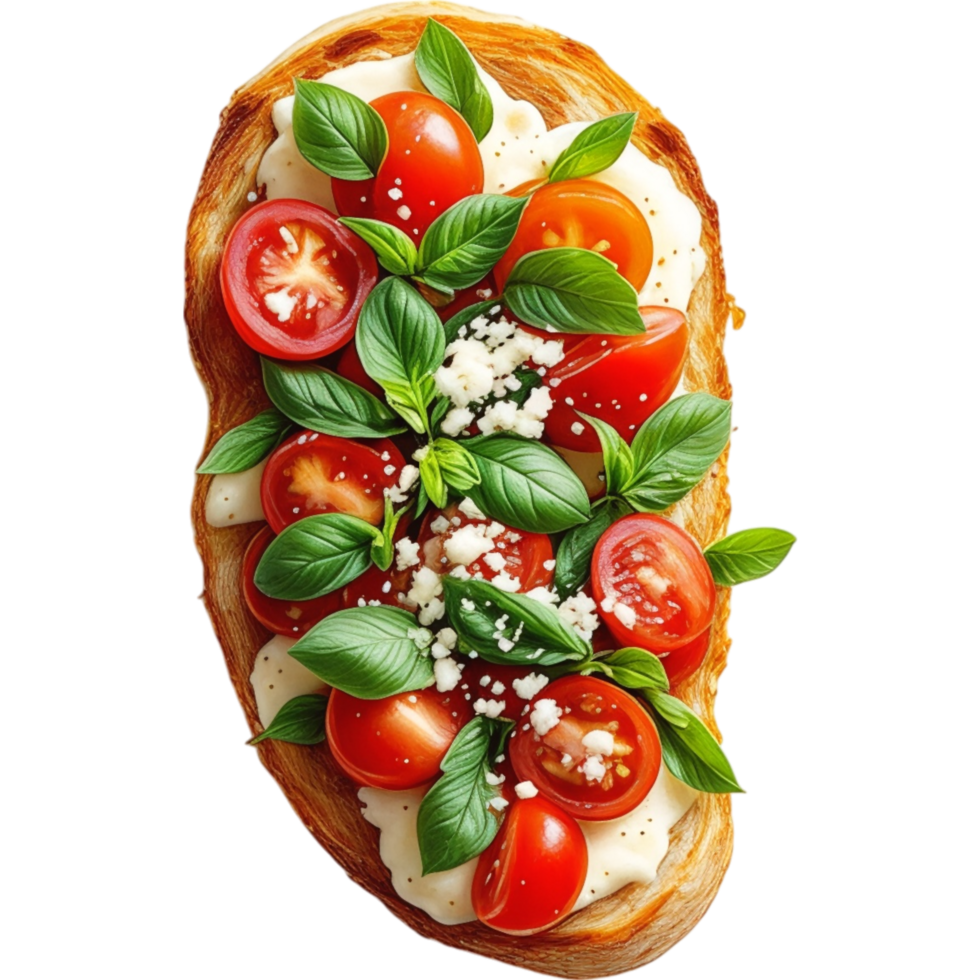 Toasted Bruschetta with Basil and Cherry Tomatoes png