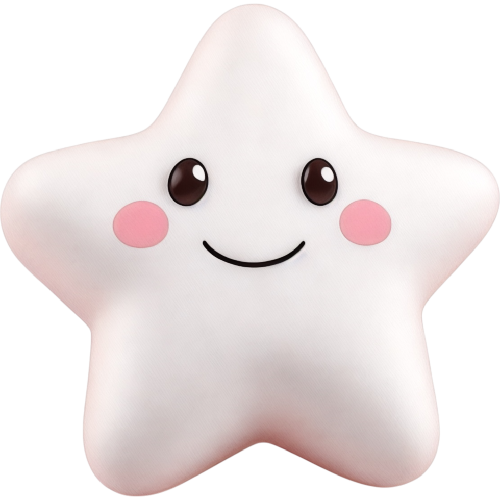White Star with a Simple Happy Face png