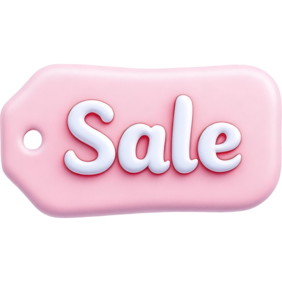 Pink Tag with Sale Text png
