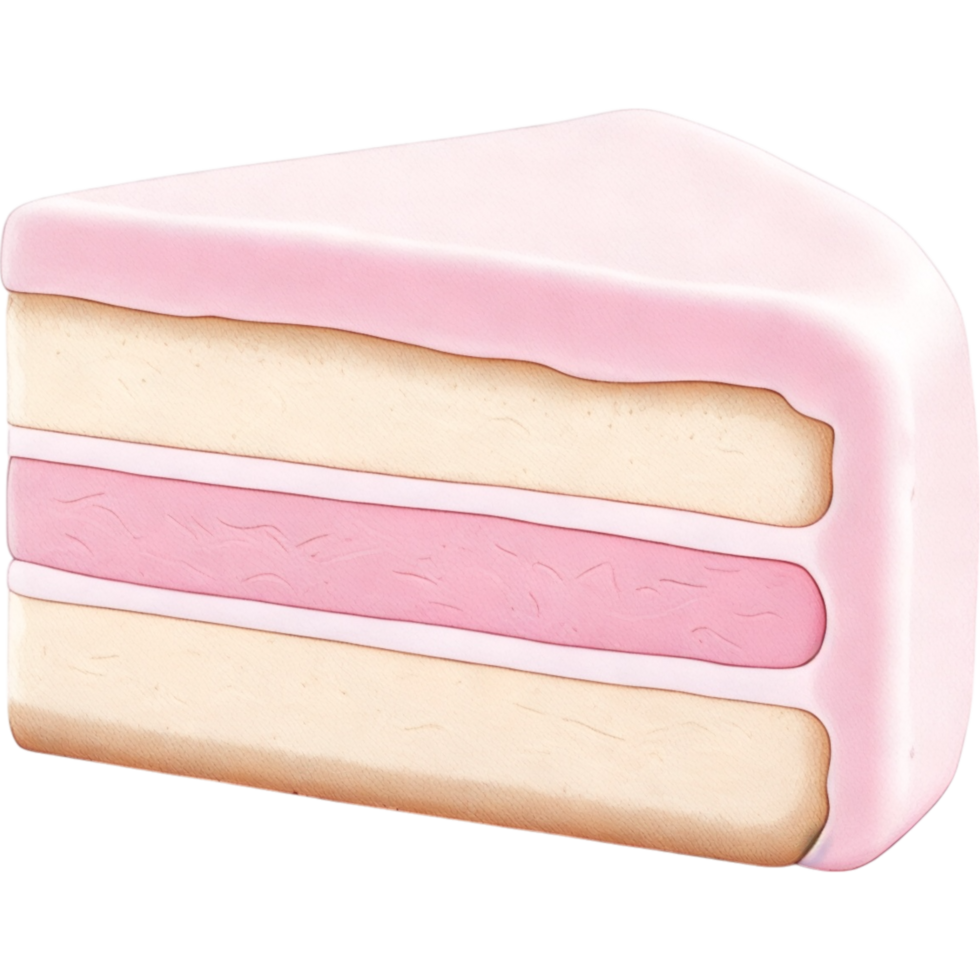 Two Layered Pink Cake Slice with Strawberry Topping png