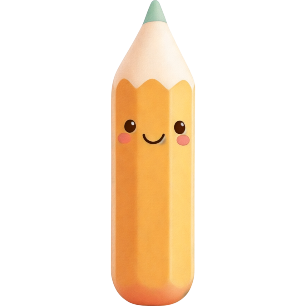 Orange Pencil with Happy Face png