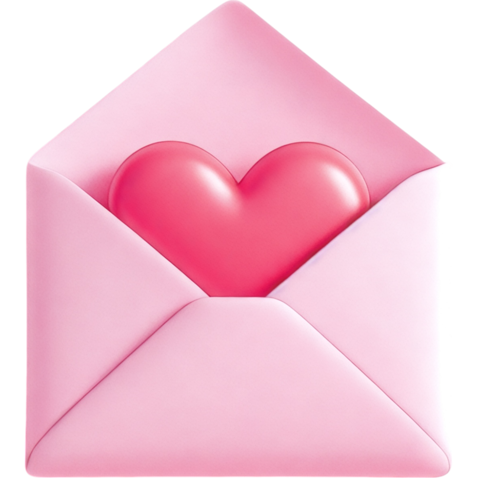 Pink Envelope with Red Heart png