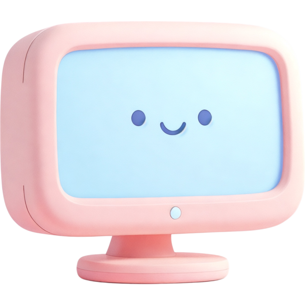Happy Computer Screen with Simple Design png