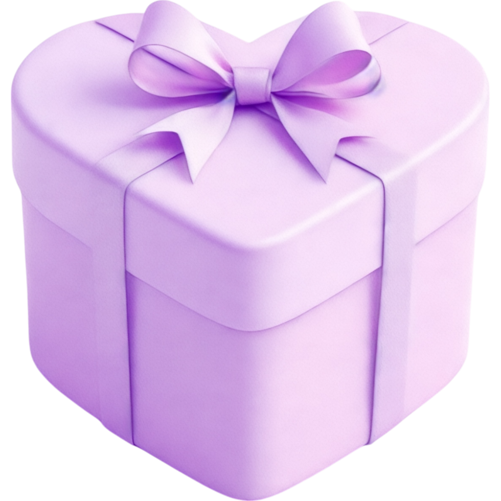 Light Purple Heart-Shaped Gift Box png