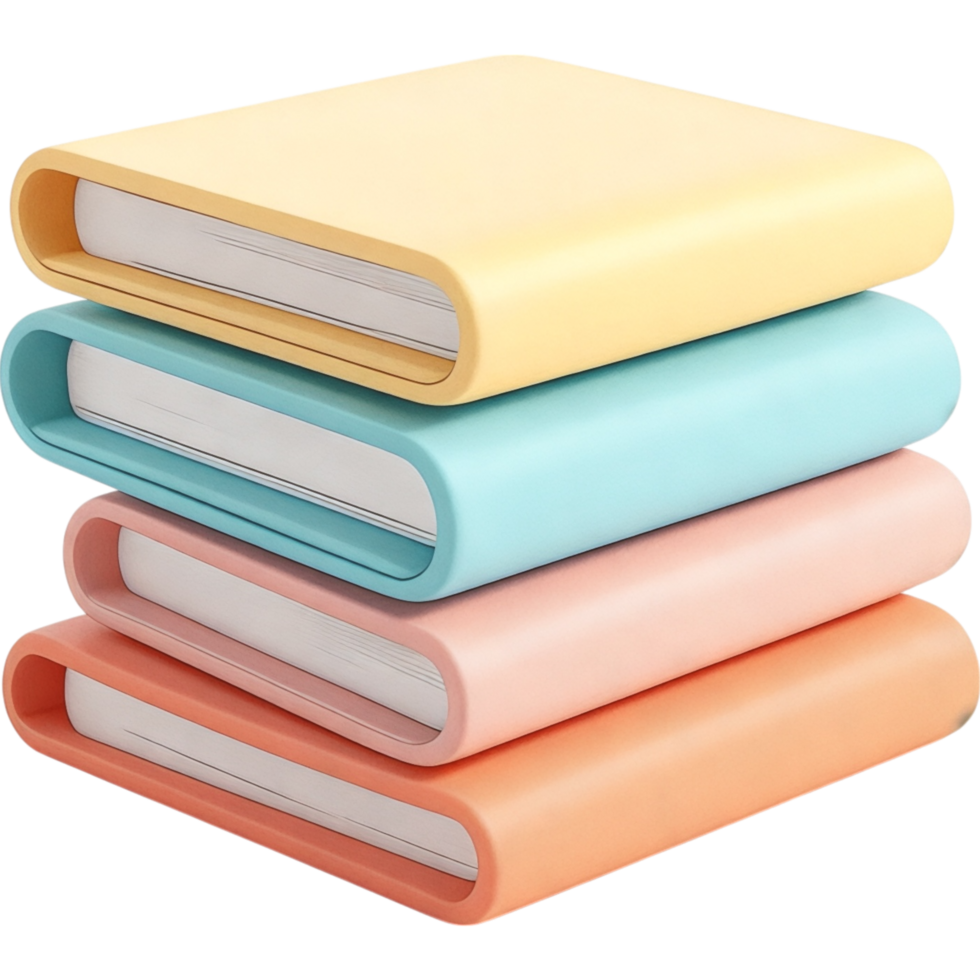 Stack of Pastel Textbooks png