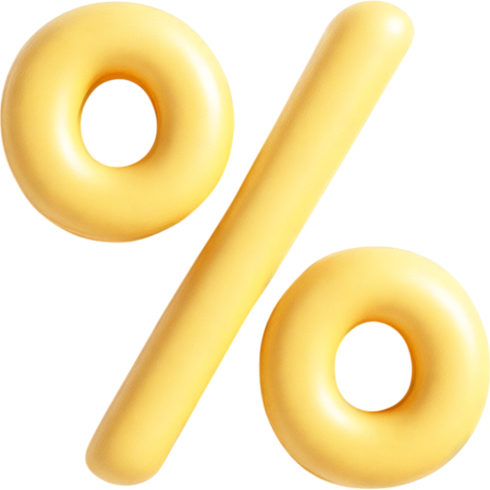 Volumetric Percentage Sign Yellow Color png