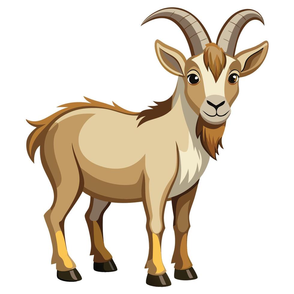 goat cartoon kawai chibi vector