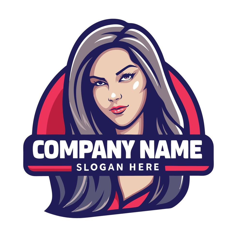 a woman's face logo vector