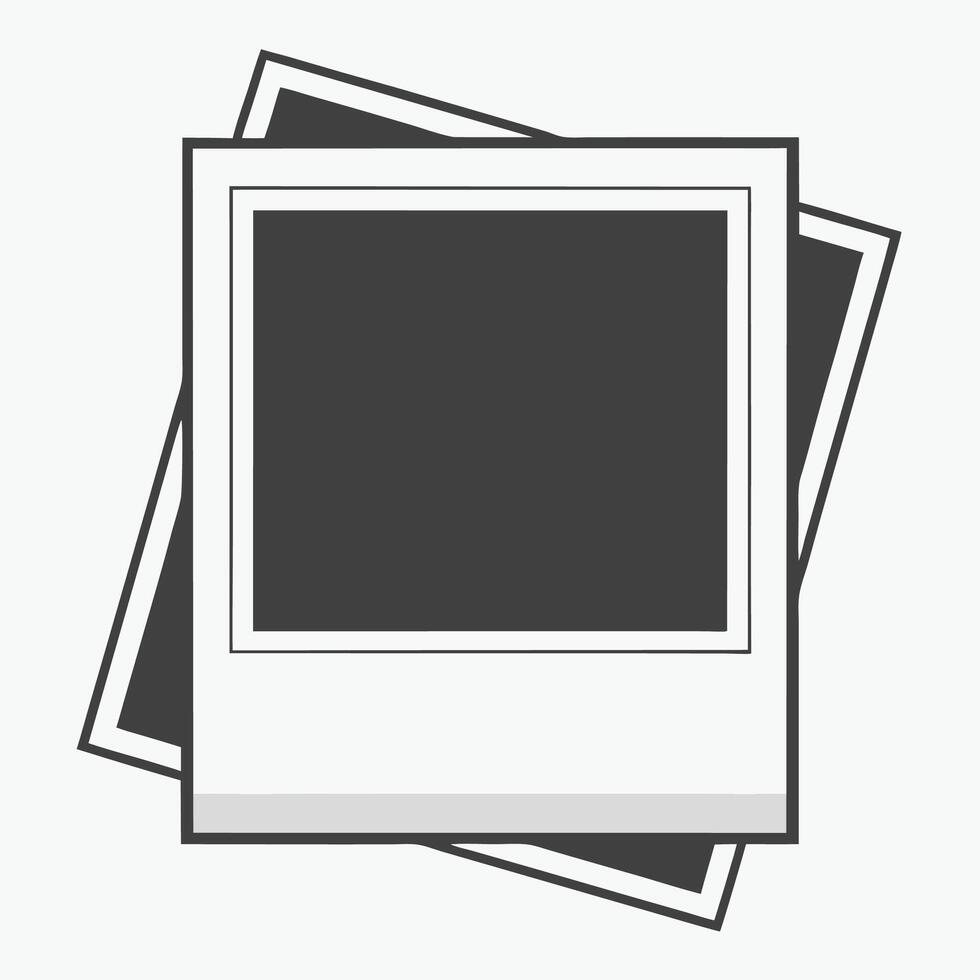 an empty polaroid photo frame on a white background vector