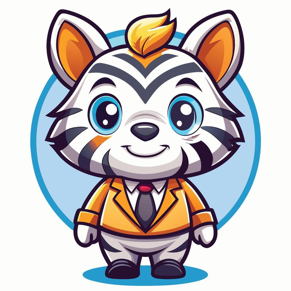 a cartoon zebra in a suit and tie on a white background vector