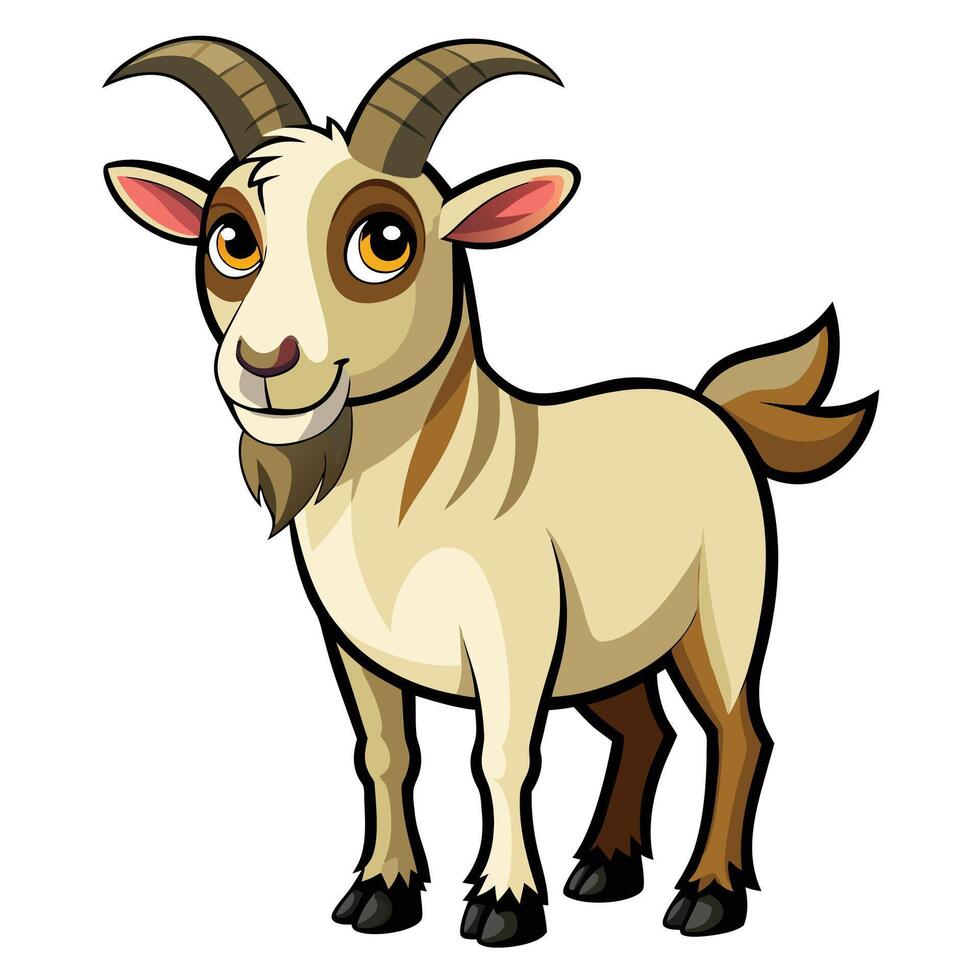 goat cartoon illustration on a white background illustration vector