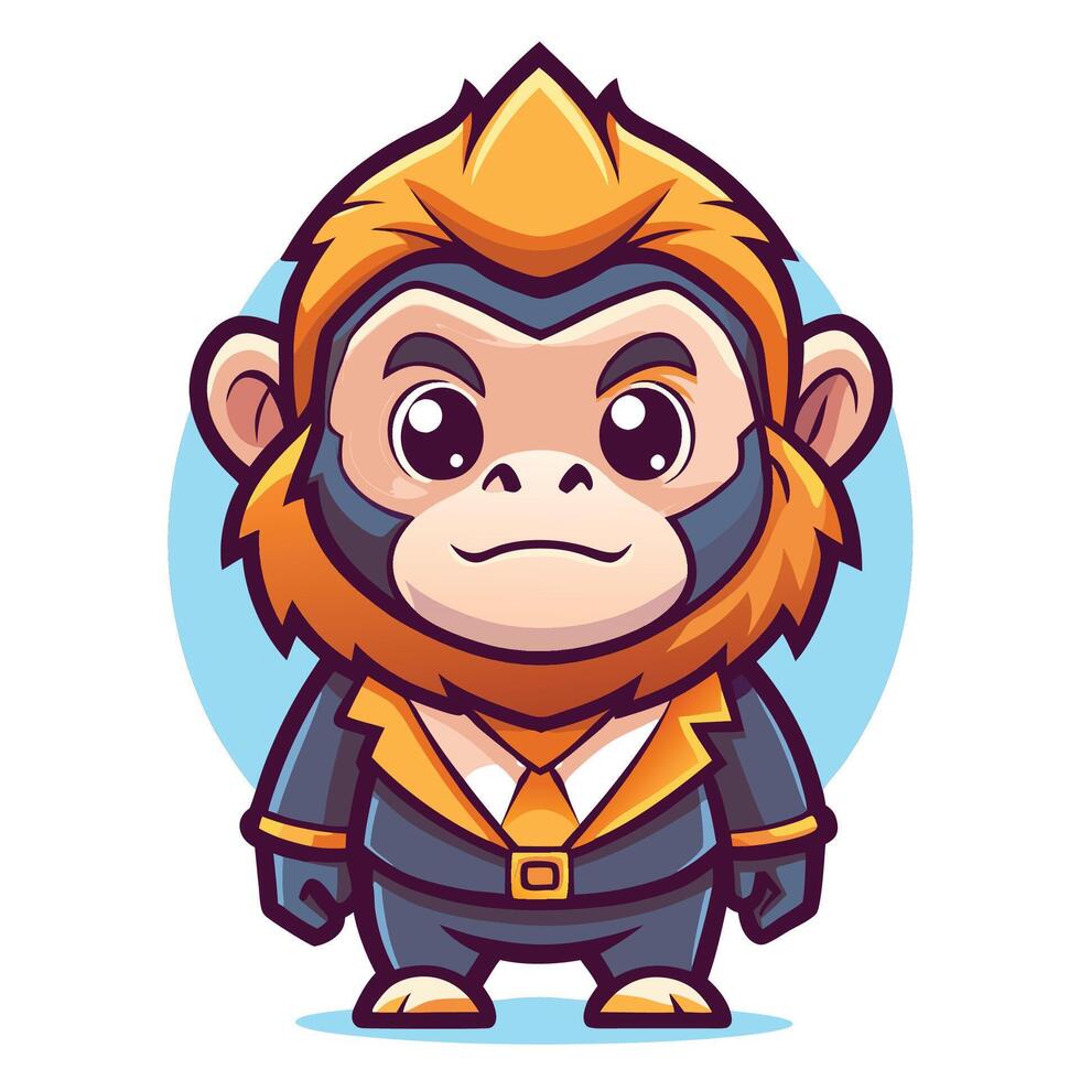 monkey in suit illustration on a white background vector