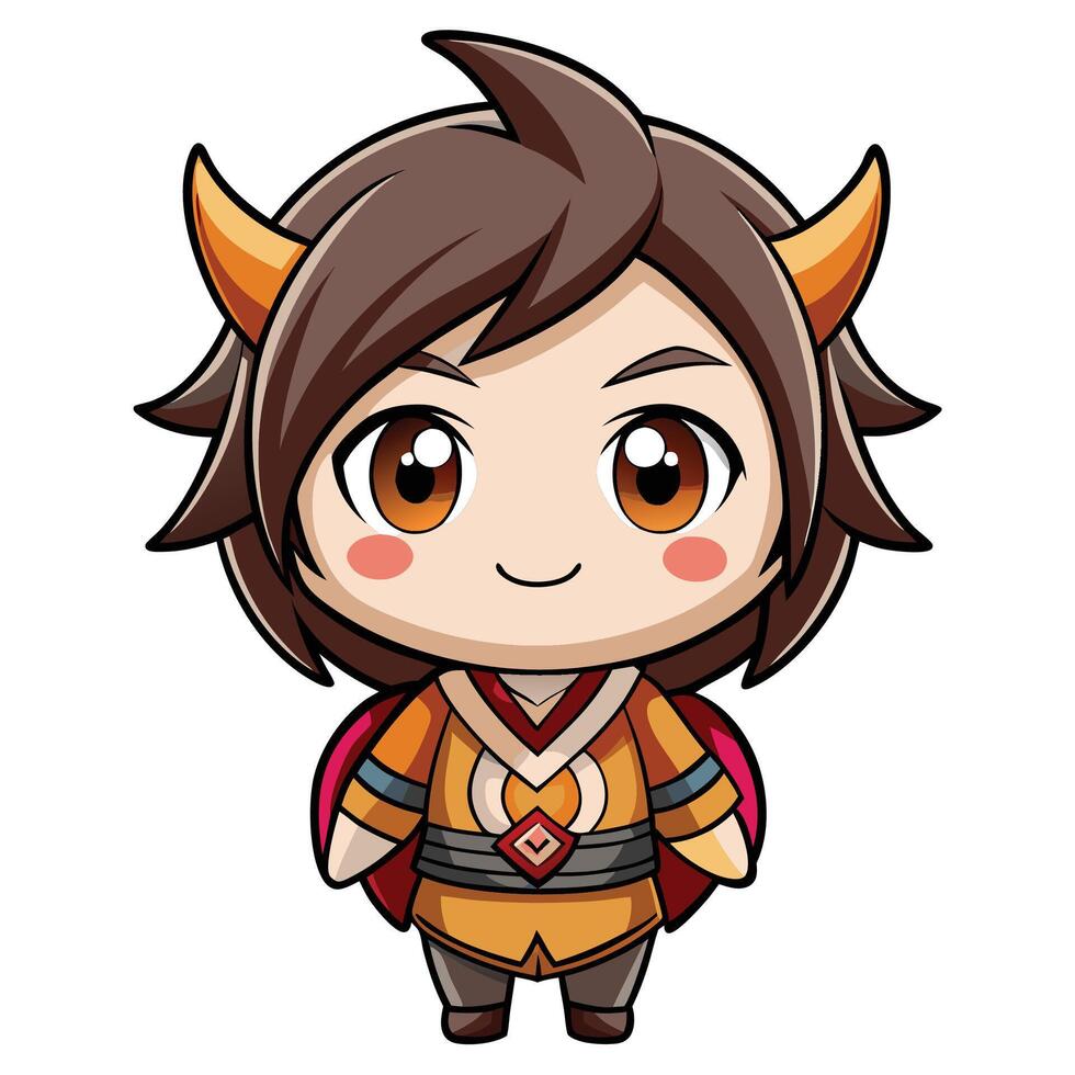 a cartoon character with horns and horns vector