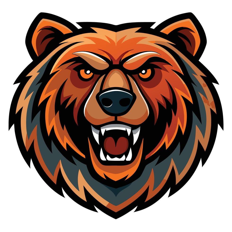 head of a bear is shown in a cartoon vector