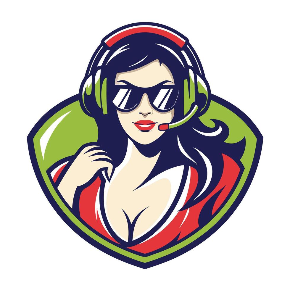 a woman wearing illutstration vector