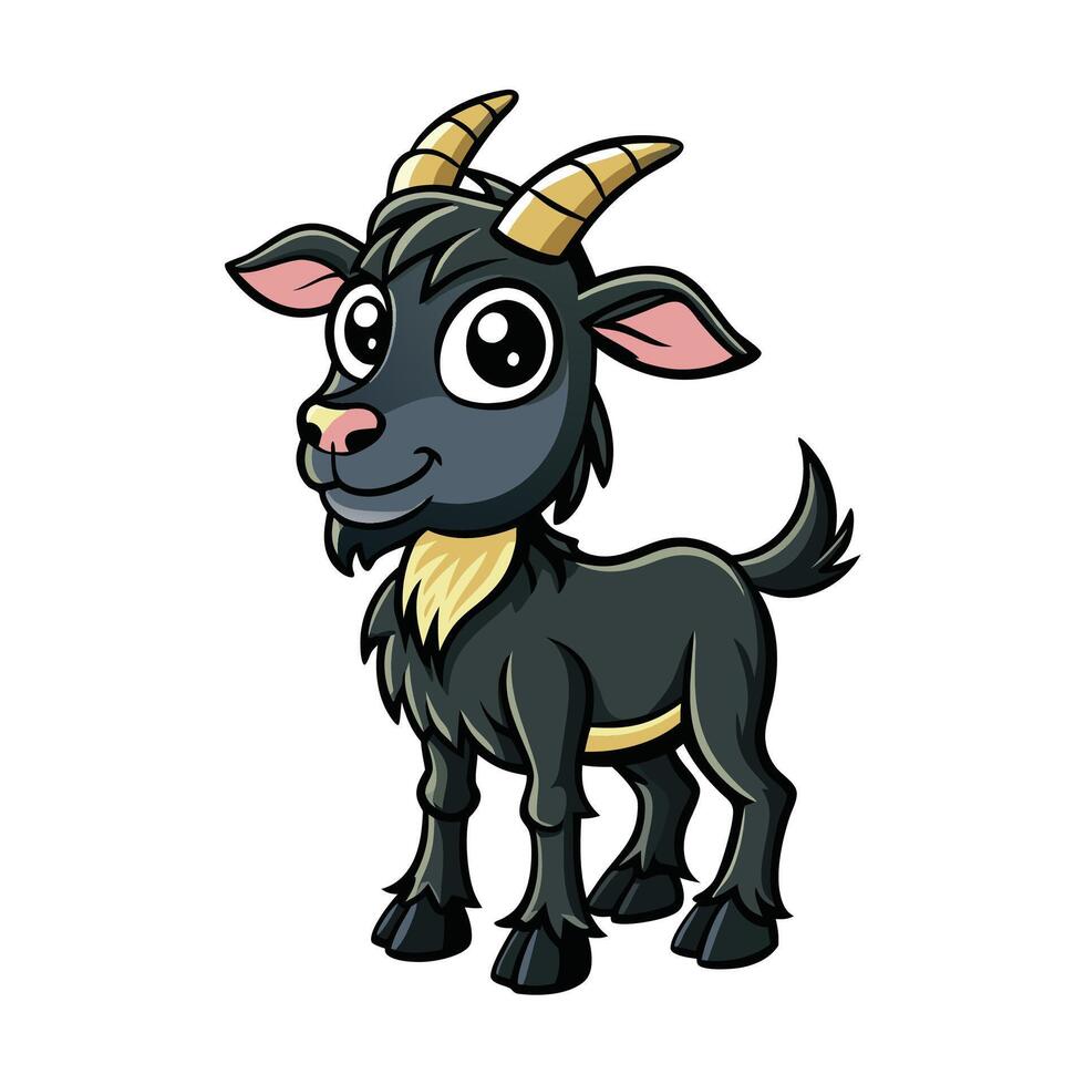 a cartoon goat with horns and horns on a white background vector