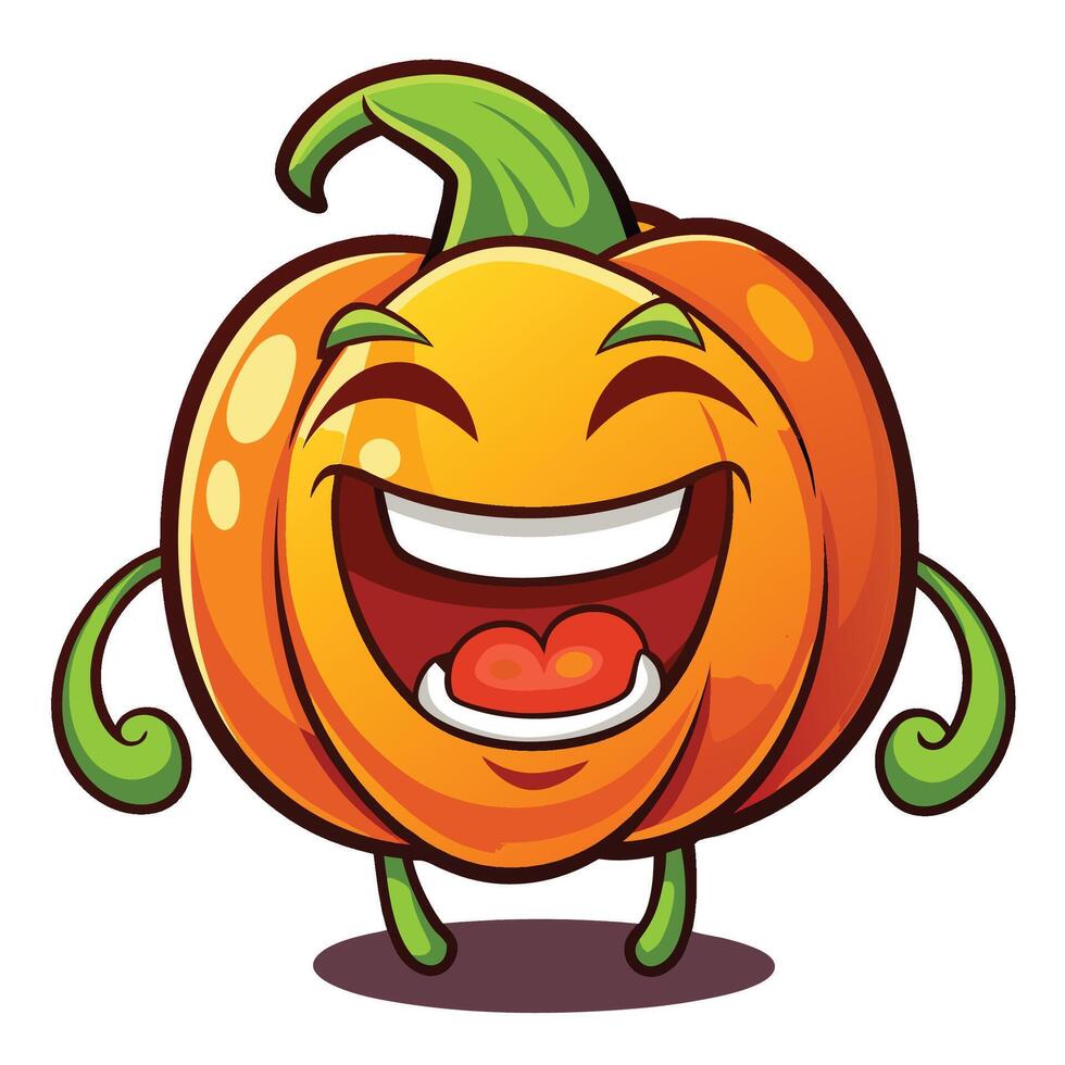 a cartoon pumpkin with a big smile vector