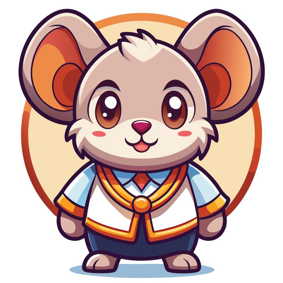 a cartoon mouse in a suit white background vector