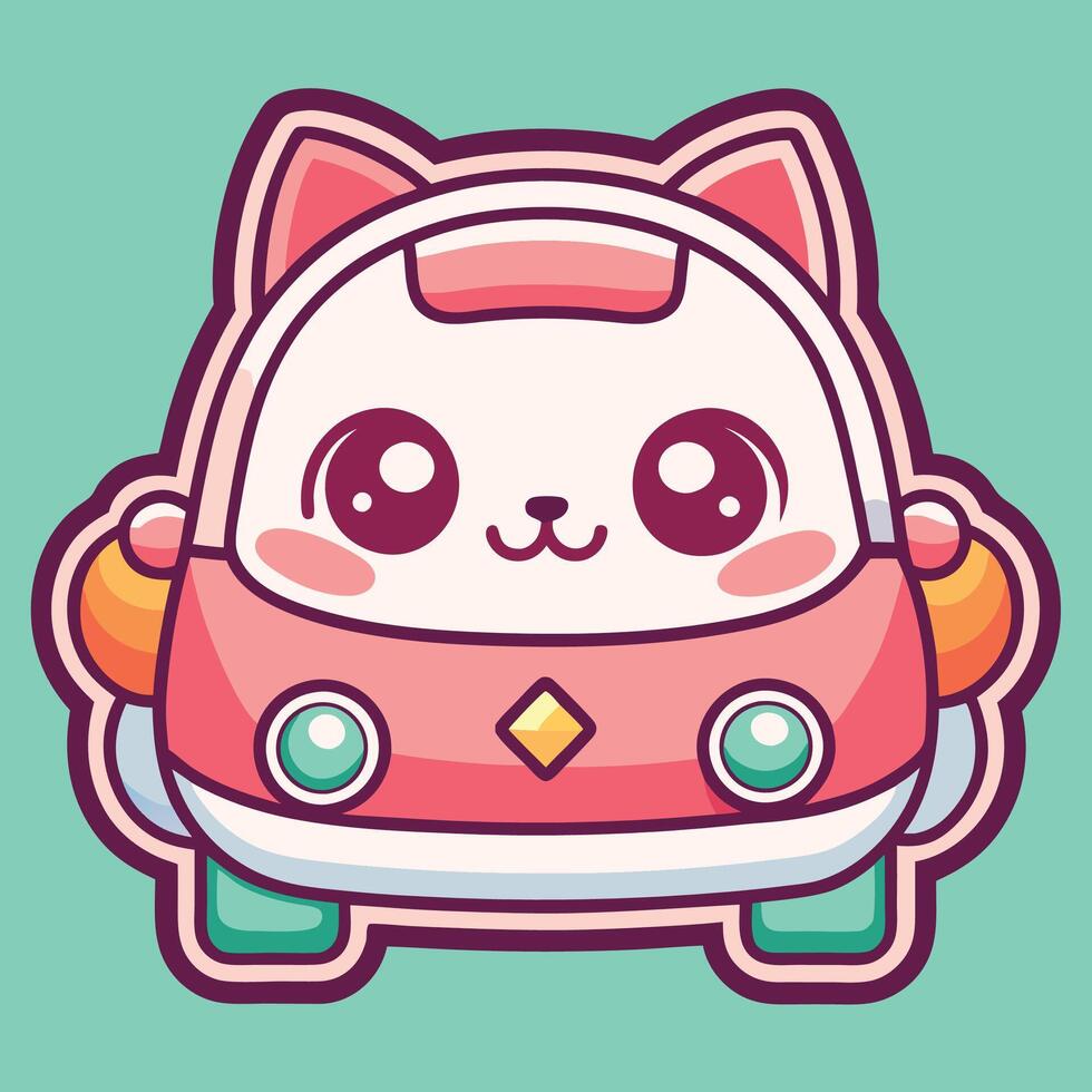 cartoon cat in car with a smile vector