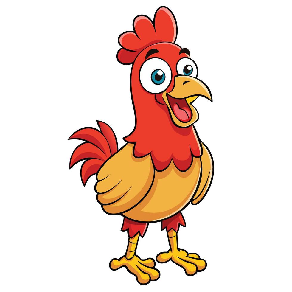 cartoon chicken cute vector
