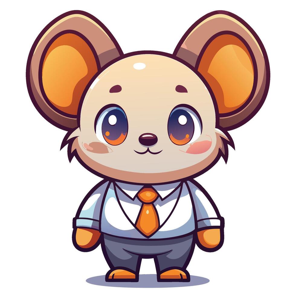 a cartoon mouse wearing a suit and tie on a white background vector
