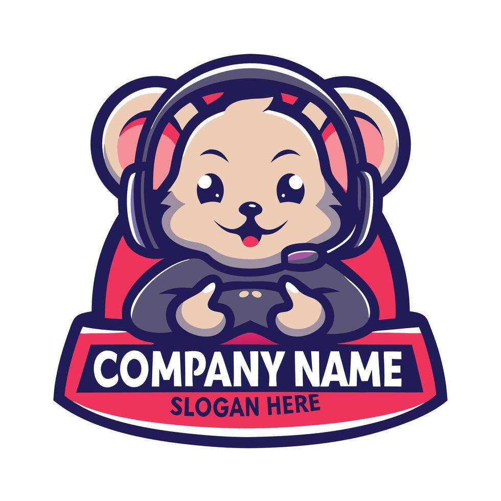 a mouse wearing headphones and on a white background vector