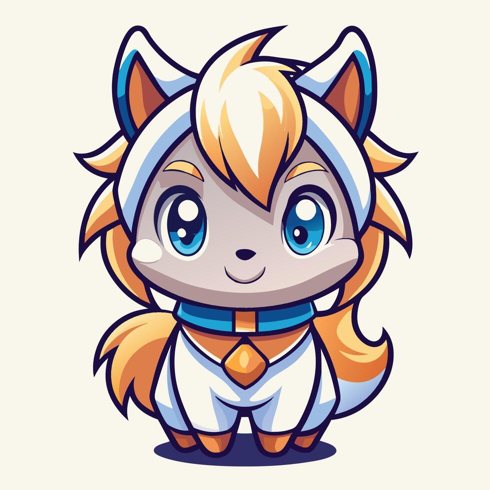 a cartoon character with blue eyes and a white fur vector