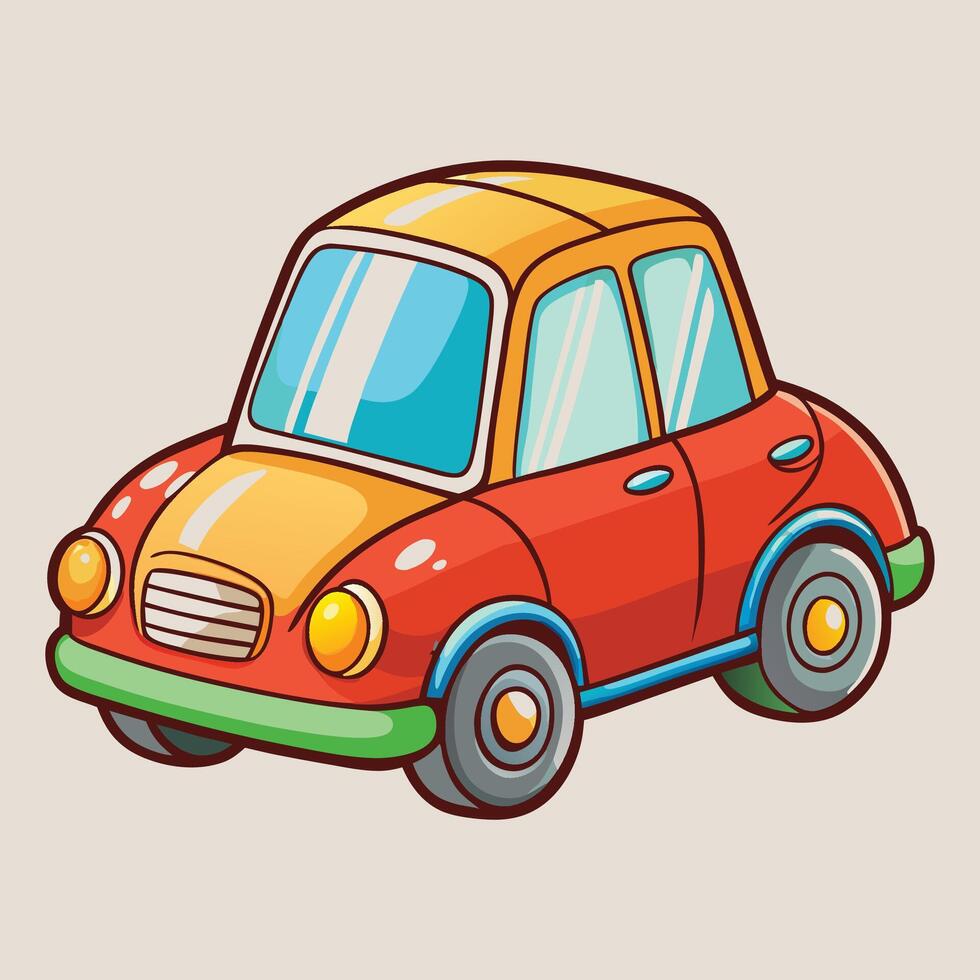 cartoon car on a light background vector