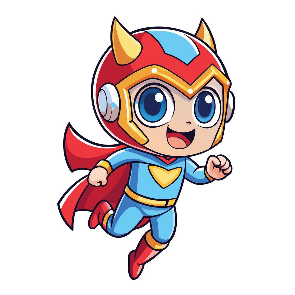 superhero cartoon character running illustration vector