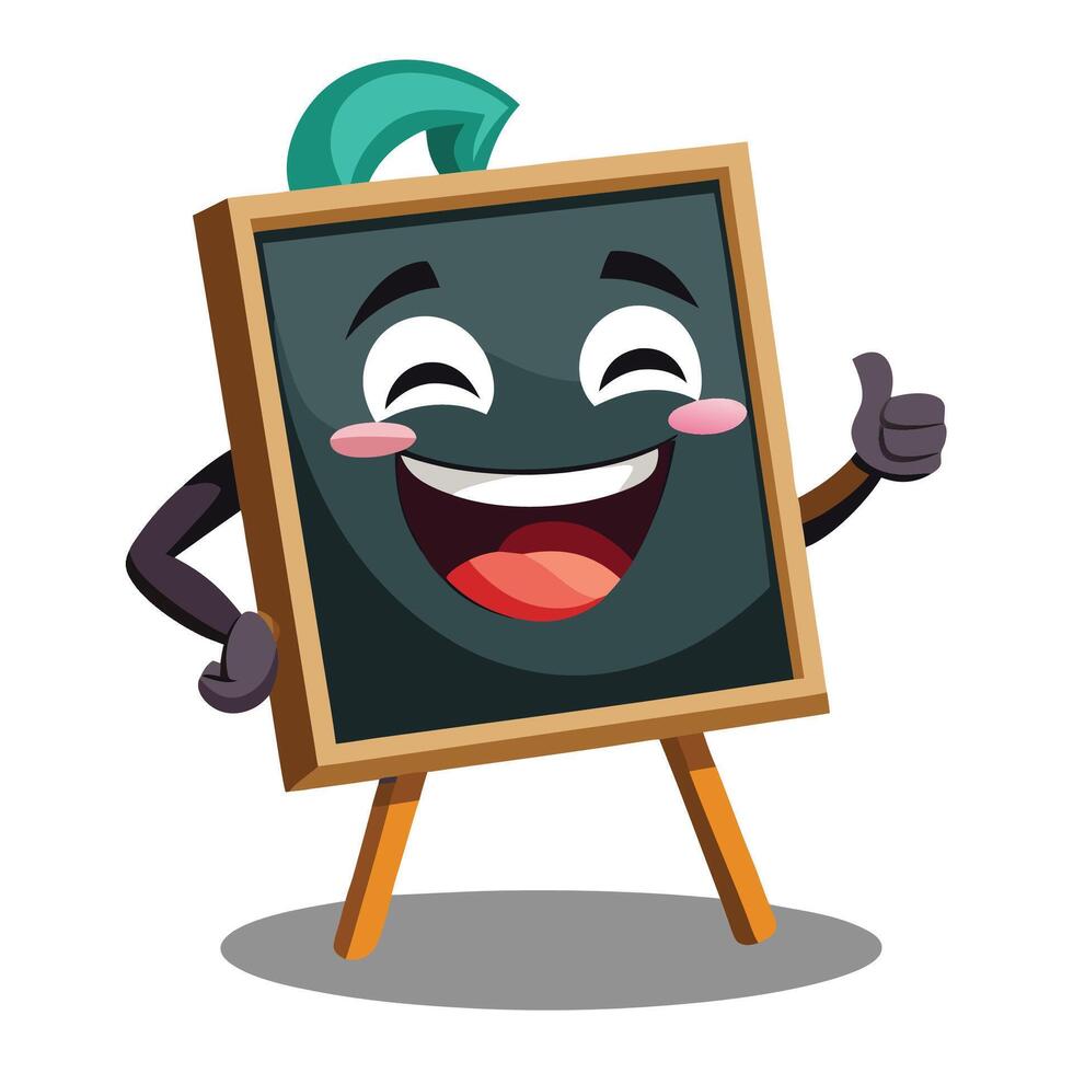blackboard character with thumbs up illustration vector