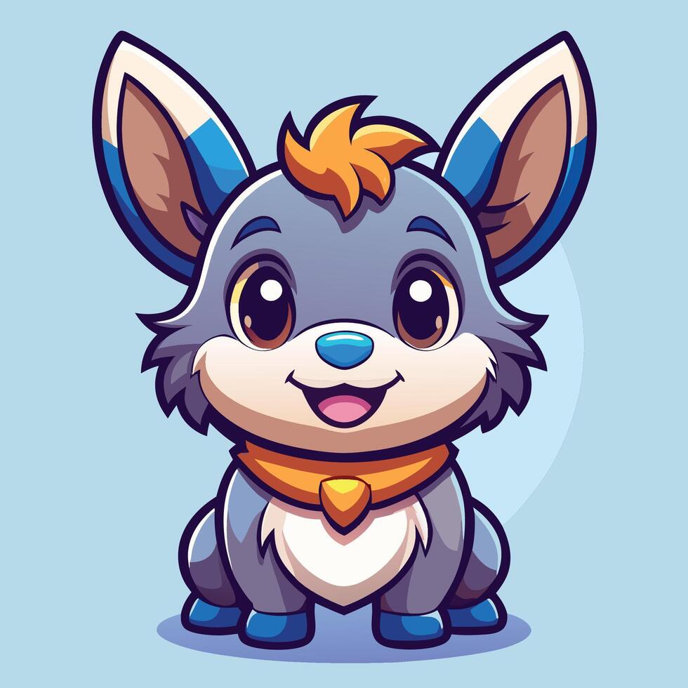 cartoon dog with big ears and a collar on a white background vector