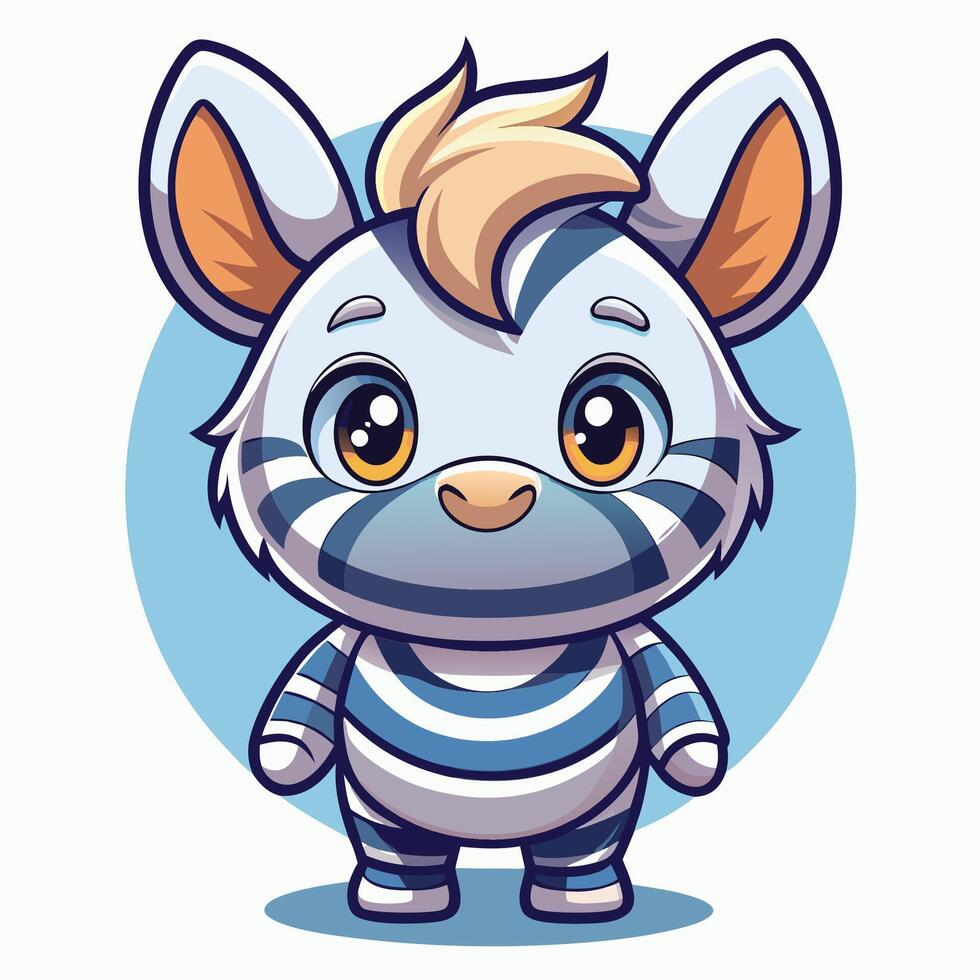 a cartoon character of a zebra in a striped outfit vector