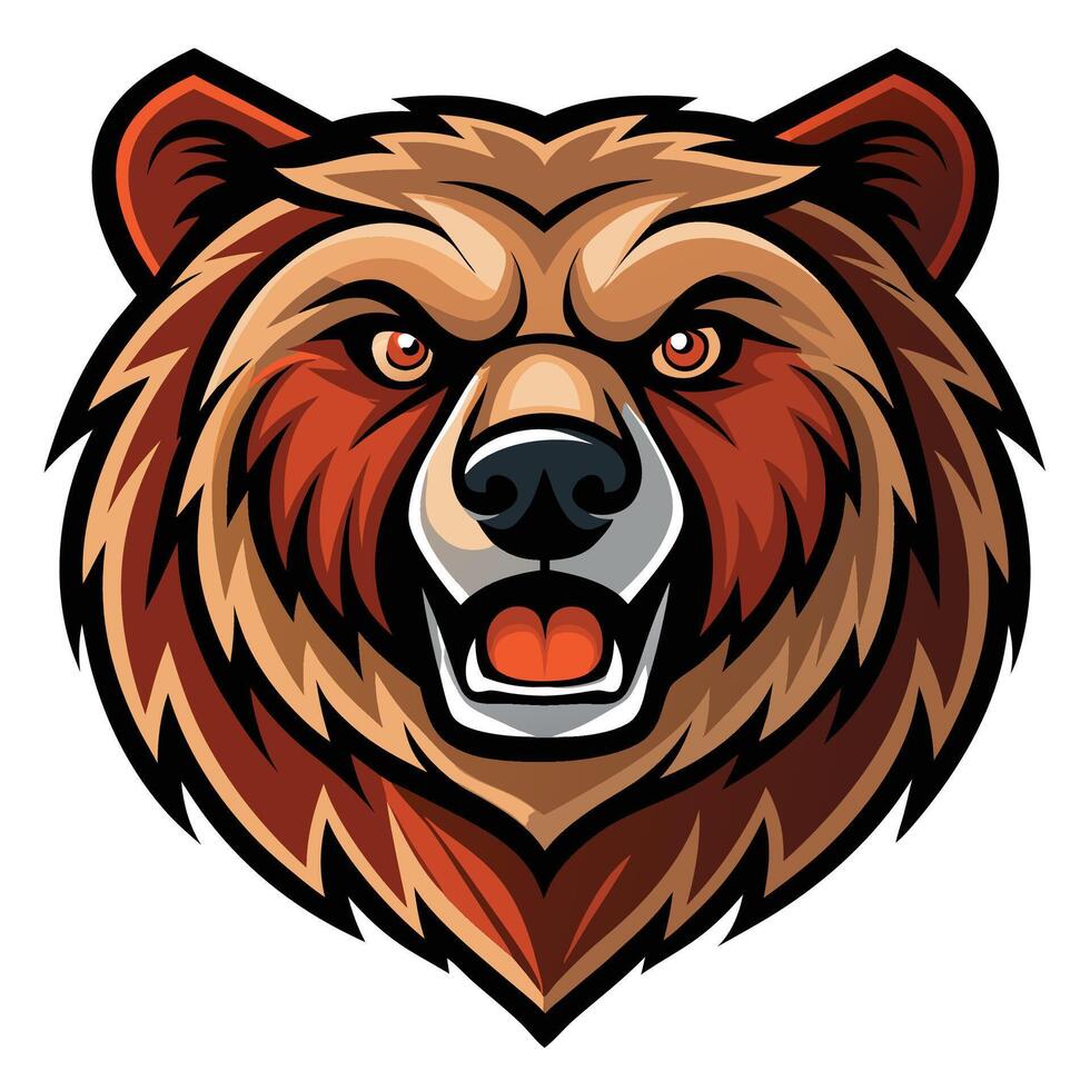 head of a bear is shown vector