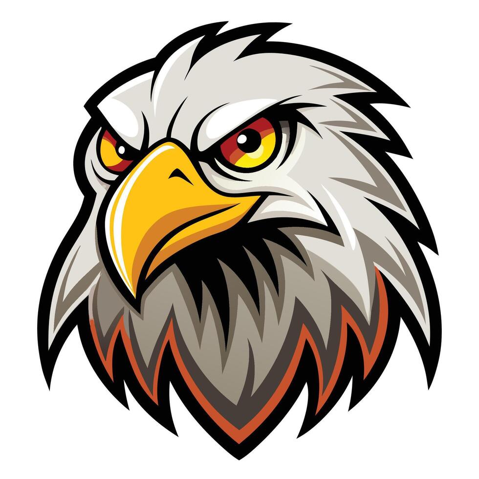 eagle head with a red beak and vector