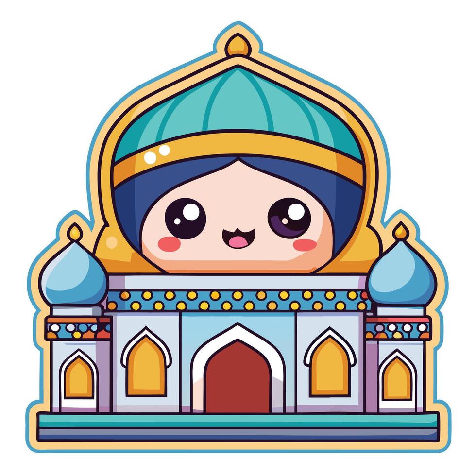 a cartoon character with a blue dome on top of a building vector