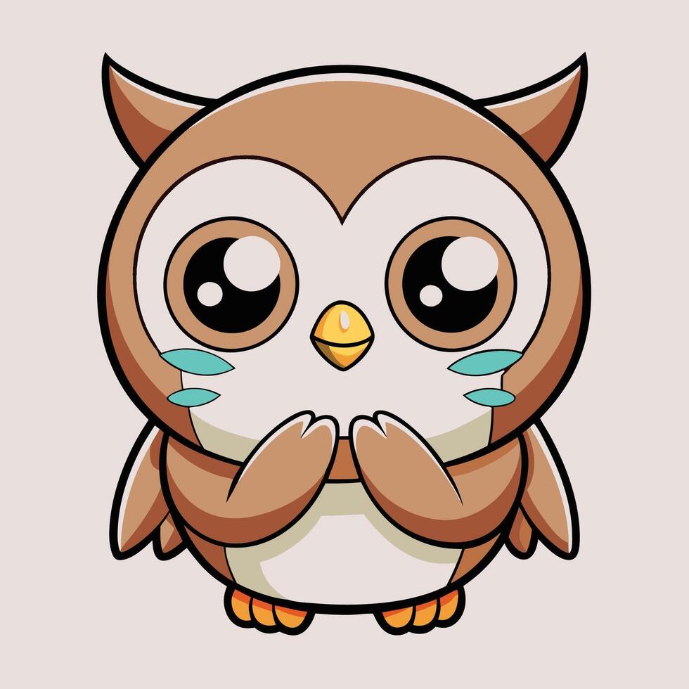 an illustration of an owl with big eyes vector