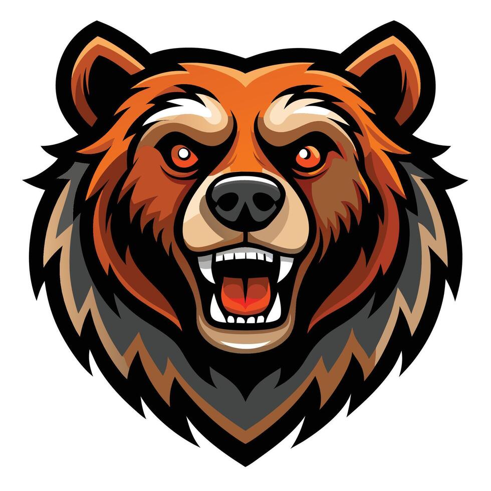 the head of a bear mascot vector