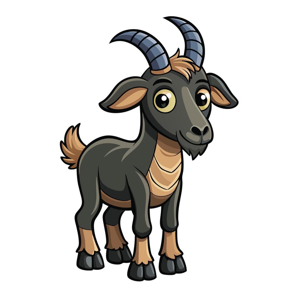 goat cartoon illustration illustration on a on a white background white background vector