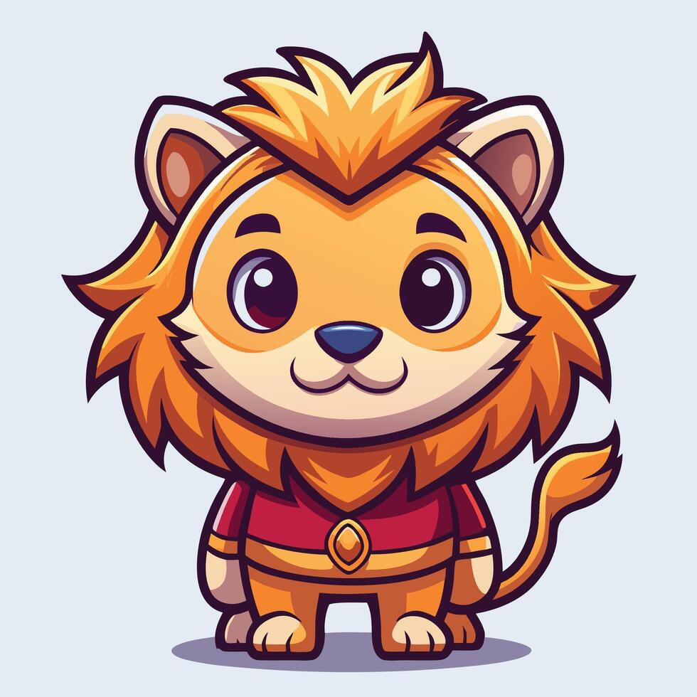 cartoon lion character illustration on a white background vector