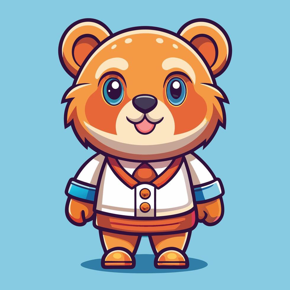 a cartoon bear dressed in a suit and tie vector