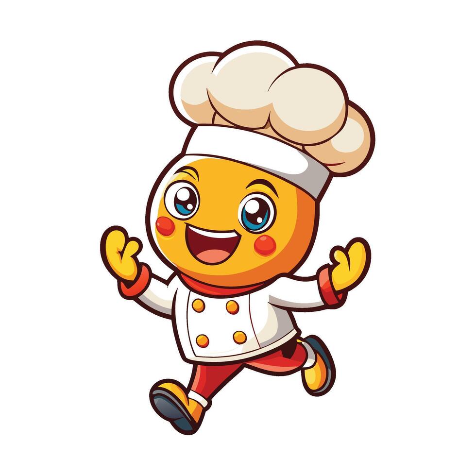a cartoon character wearing a chef hat vector
