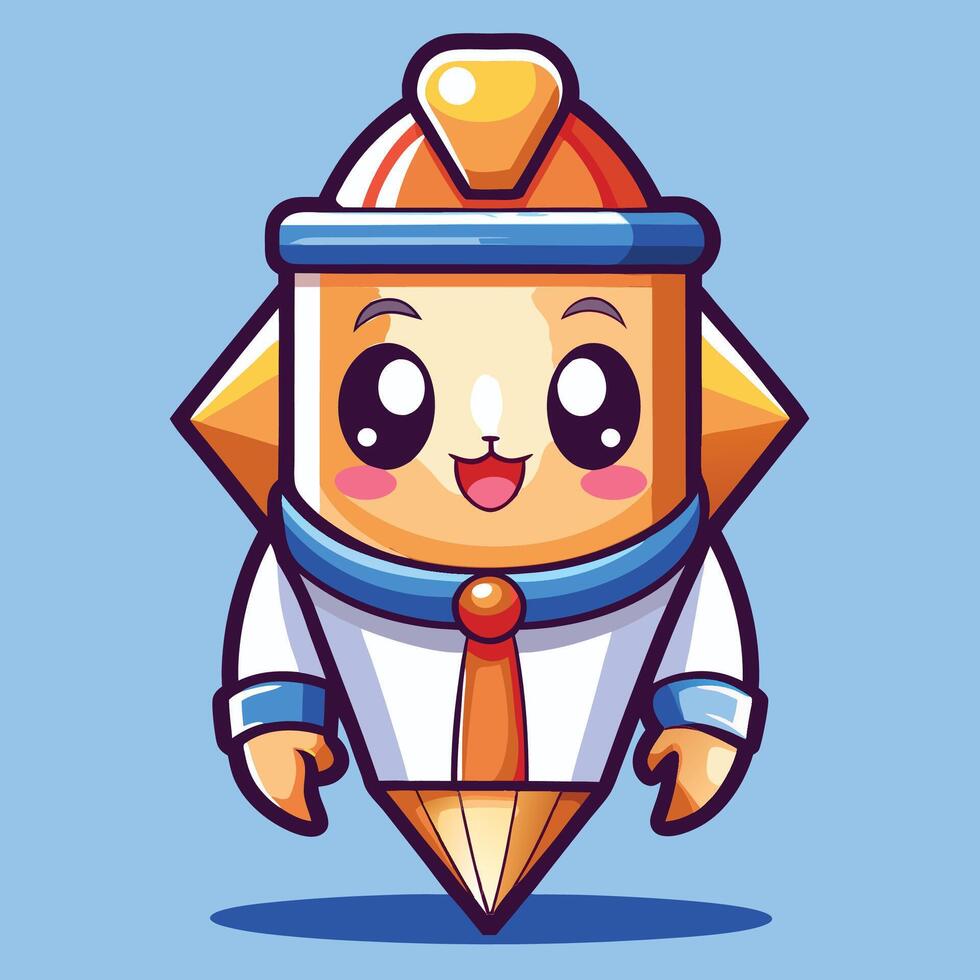 a cartoon character wearing a tie and hat vector