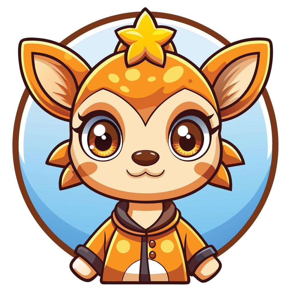 a cartoon deer in a yellow outfit vector