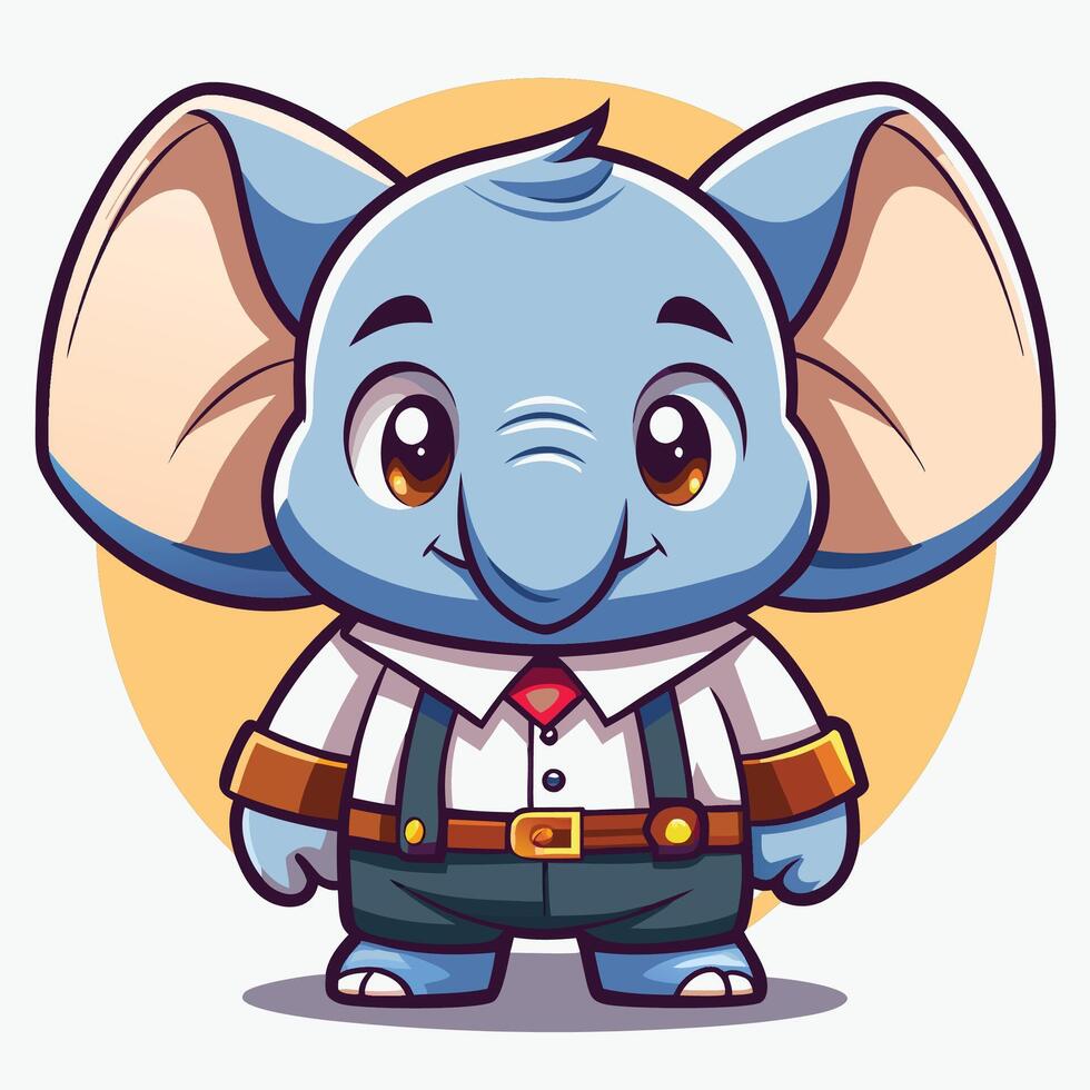 cartoon elephant in a suit and tie on a white background vector