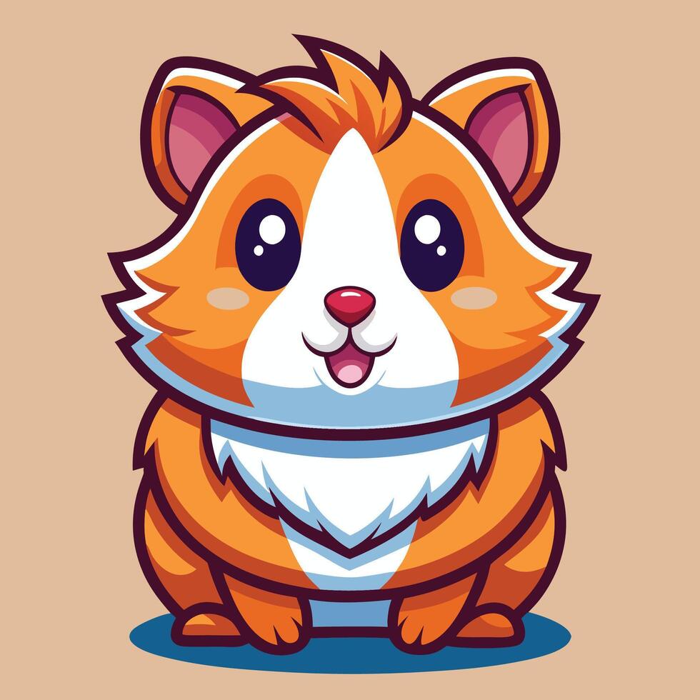 a cartoon hamster with a big smile on its face on a white background vector