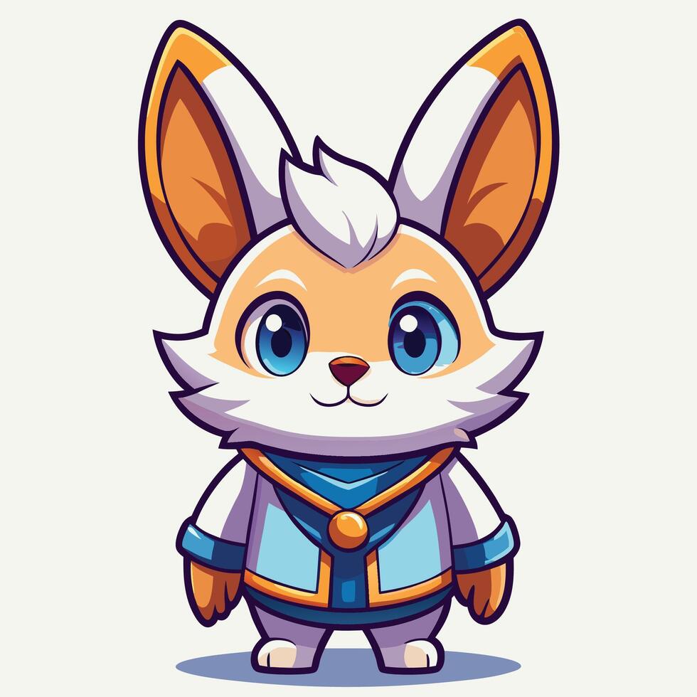 a cartoon character with big ears and a blue jacket vector